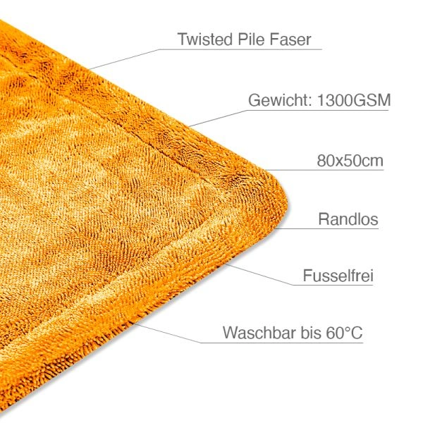 Liquid Elements - Black Hole XL Premium - Trockentuch 1300GSM 80x50cm Colored Editon Orange